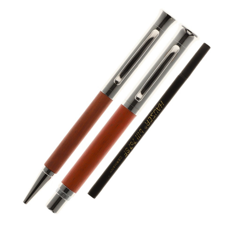 Set D'Écriture Borkum En Bois De Rose - Stylo Bille, Stylo Plume, Coupe-Papier Et Étui - Cadeau Élégant