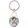 Porte clef acier ovale avec photo personnalisée