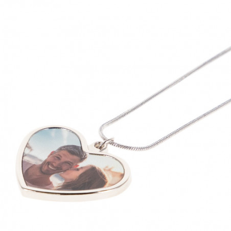 Pendentif et collier coeur avec photo personnalisé