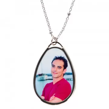 Pendentif ovale à personnaliser avec photo