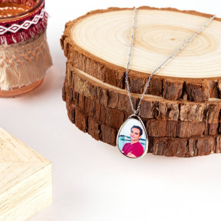 Collier ovale avec photo personnalisé