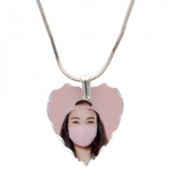 Pendentif coeur avec photo imprimée