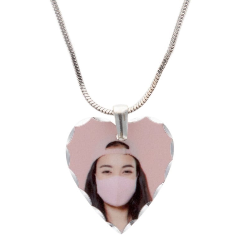 Pendentif coeur avec photo imprimée
