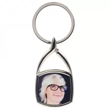 Porte clés en métal carré personnalisé photo