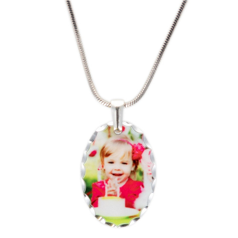 Pendentif ovale avec photo