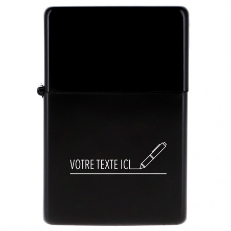 Briquet noir mat avec personnalisation texte