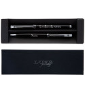Parure de 2 stylos luxe noir avec texte gravé