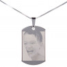 Pendentif plaque en argent avec gravure photo
