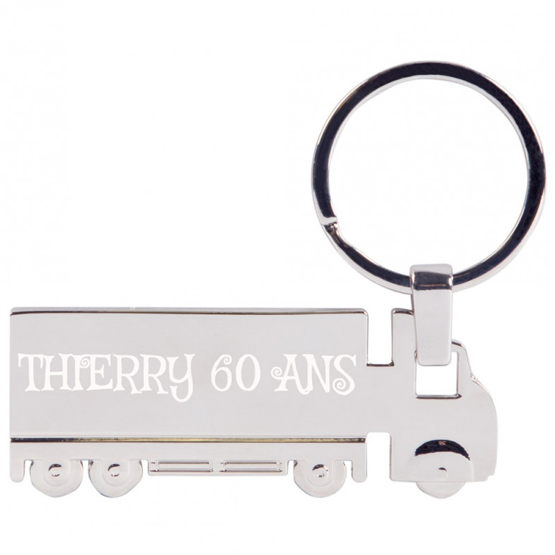 Porte clef camion gravure texte