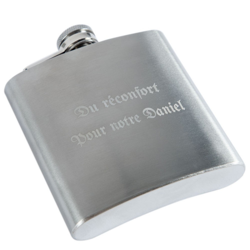Flasque Personnalisée AMAVEL En Acier Inoxydable 150ml - Gravure Nom Et Date - Cadeau Témoin Mariage Idéal