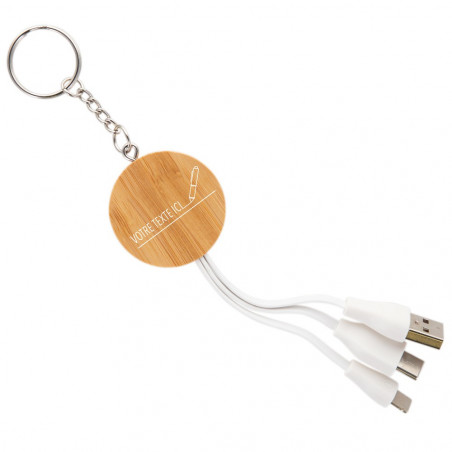 Porte clé en bois gravé pour téléphone