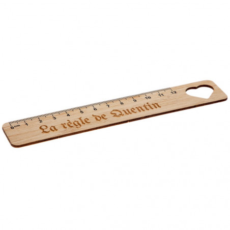 Règle en bois de 12 cm gravé