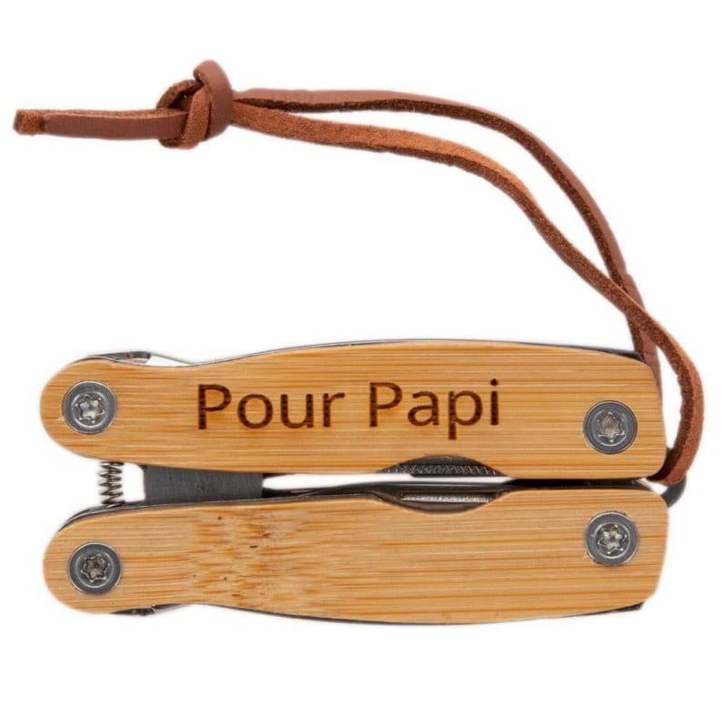 Mini pince en bois gravé