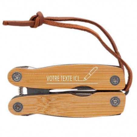 Pince multi-fonction en bois gravé