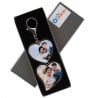 Coffret porte clef métal coeur double photos