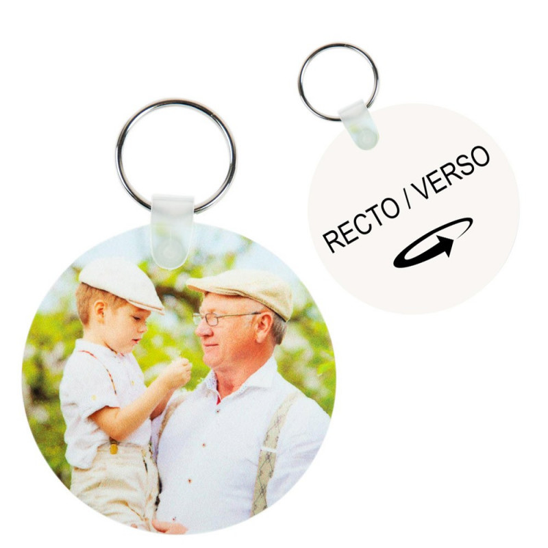 Porte clef rond recto verso 2 photos