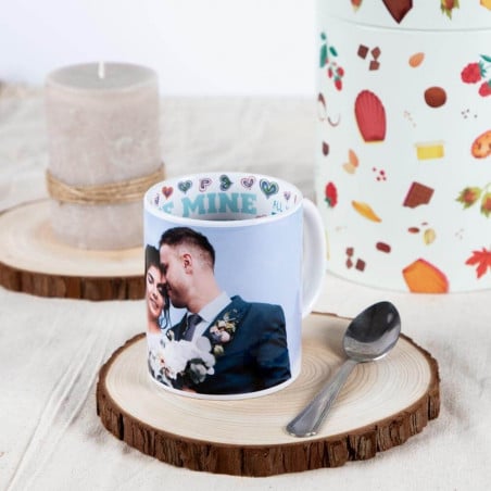 Mug blanc personnalisé photo amour