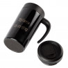 Mug noir et bouchon isotherme avec gravure