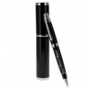 Tube et stylo alu noir gravure texte