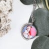 Personnalisation pendentif rond avec strass et photo