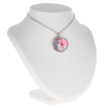 Personnalisation collier rond avec strass et photo