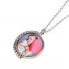 Pendentif rond strass personnalisation photo