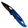 Couteau de poche en acier bleu gravé