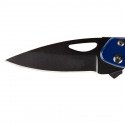 Gravure lame couteau de poche acier bleu