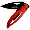 Couteau métal rouge gravé