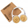 Gravure texte casque bluetooth en bois