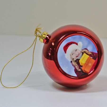 Boule noel personnalisée rouge