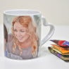 Mug blanc personnalisé avec anse coeur