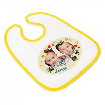 Bavoir bord jaune personnalisé