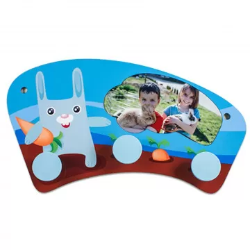 Porte manteau enfant bleu personnalisé photo