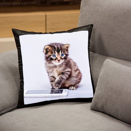 Coussin noir personnalisé