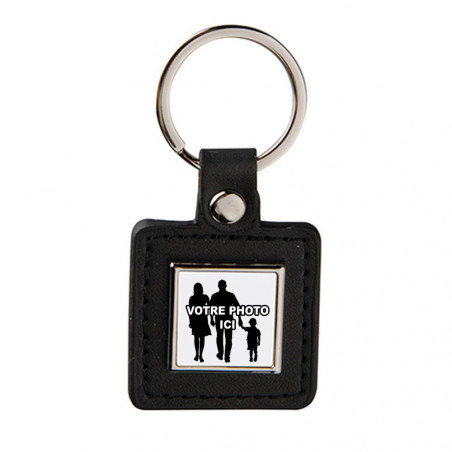 Porte clef cuir carre personnalisé