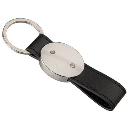 Porte clé cuir long ovale personnalisé photo