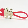 Porte clef fille rose gravure texte
