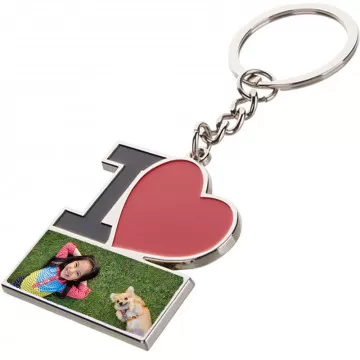 Porte clés I love à personnaliser avec une photo