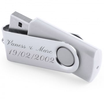 Clé USB blanche de 16GO à graver