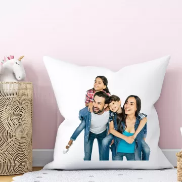 Coussin personnalisé photo | Impression photo sur coussin carré blanc