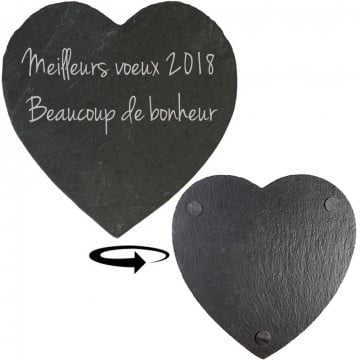 Dessous de plat coeur en ardoise gravé