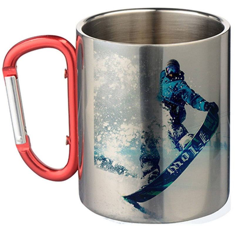 Mug métallique 300 ml avec anse mousqueton pour sublimation