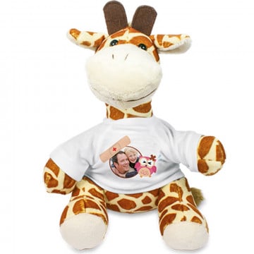 Peluche en forme de girafe personnalisée avec votre photo
