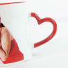 Mug anse coeur rouge