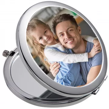 Miroir de poche personnalisé rond avec une photo