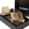 Briquet Zippo Venitian doré gravé