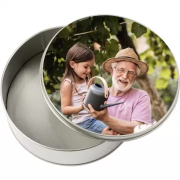 Boite à bijoux personnalisée avec une photo - Boite ronde métal photo