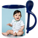 Mug cuillère bleu avec photo