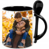 Mug noir cuillère personnalisable